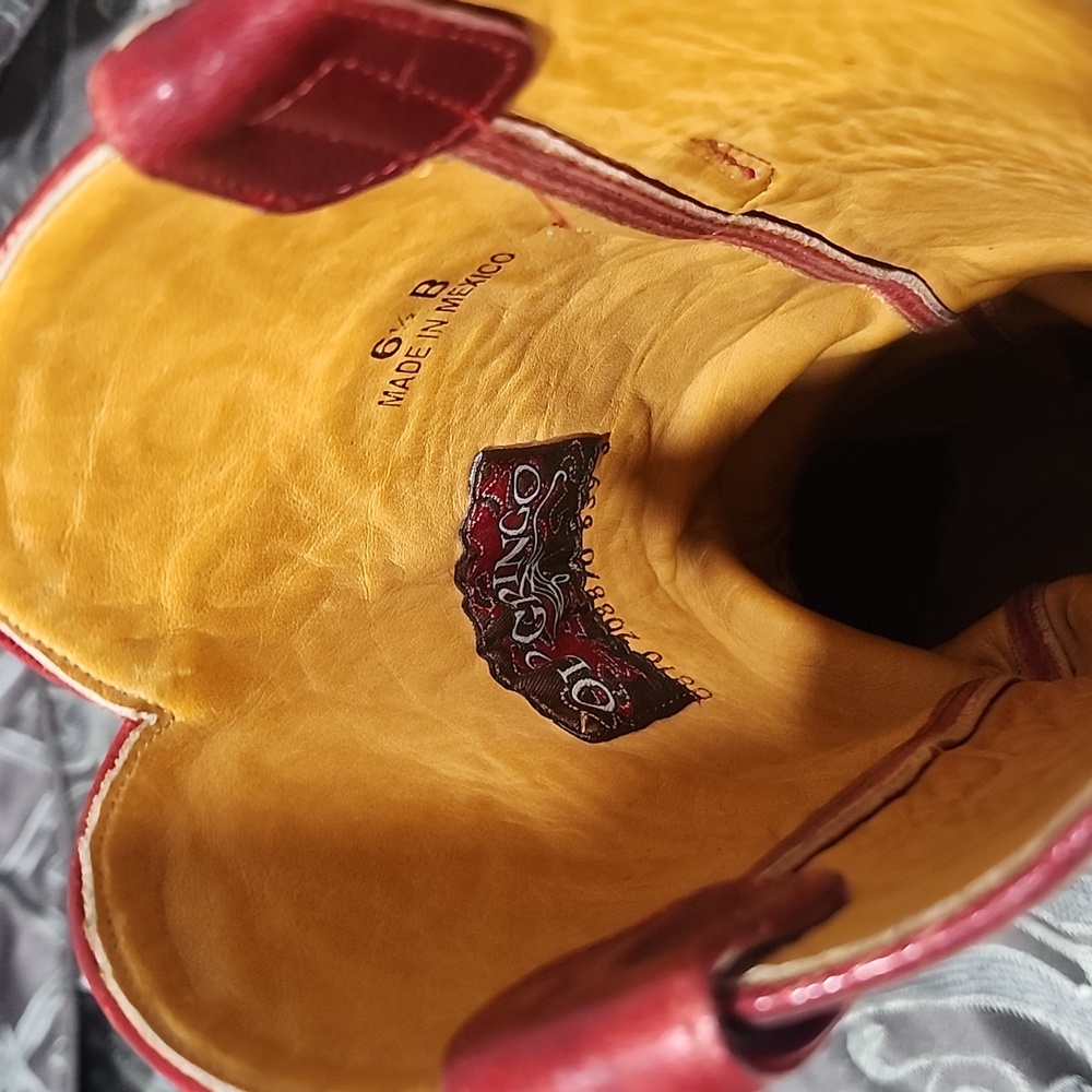Old Gringo Red Heart With Wings Embroidered Cowboy Or Cowgirl Boots Size 6.5 - Picture 8 of 10